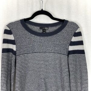 Aqua 100% Cashmere Sweater Womens Small Striped Pullover Soft Cozy Long Sleeve S